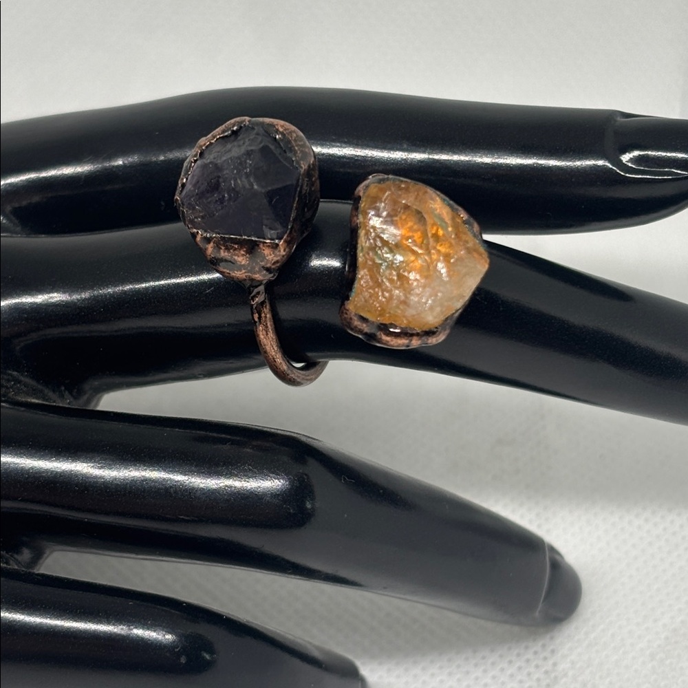 Amethyst And Citrine Statement Ring - image 4